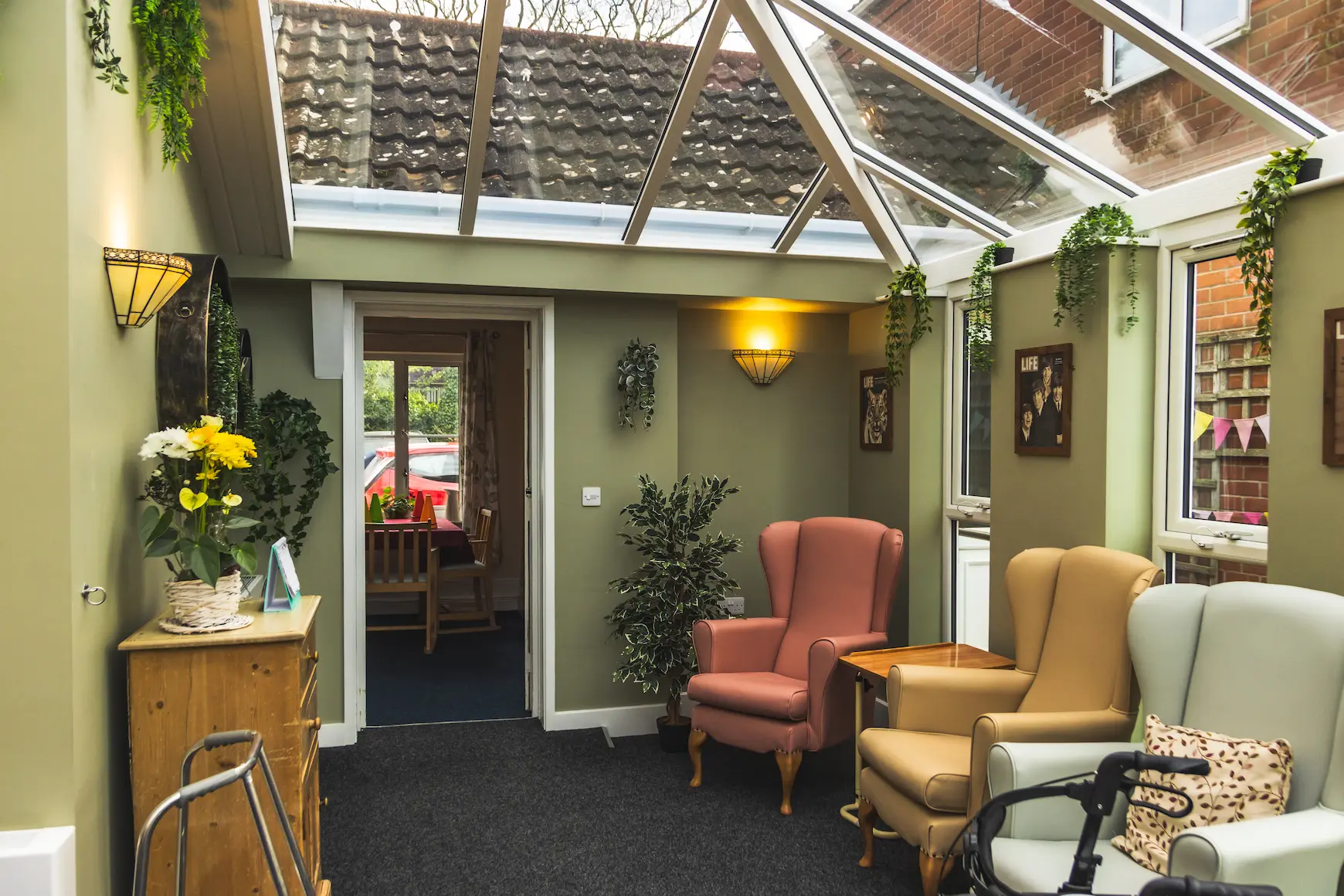 A Hollyman dining and activity space prepared for residents.